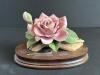 Andrea by Sadek Pink Porcelain Rose on Wood Base - 3