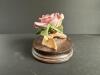 Andrea by Sadek Pink Porcelain Rose on Wood Base - 4