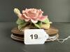 Andrea by Sadek Pink Porcelain Rose on Wood Base - 9