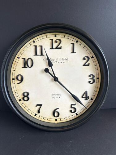 Sterling & Noble Wall Clock Black and Gold-tone Frame