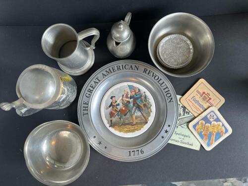 West Point Academy Pewter Tankard with Engraved Crest