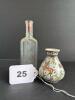 Hand-Painted Portuguese Filler Vase and Antique Glass Bottle - 8