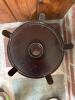 Wooden Plant Stand, Glass Bowl, Metal Insert, Faux Floral Arrangement - 3