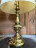 Pair of Brass Table Lamps with Pleated Shades - 5