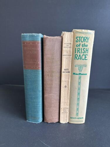 Vintage Hardcover Books: Stonewall Jackson, Crusade in Europe, Haute Bretagne, Story of the Irish Race