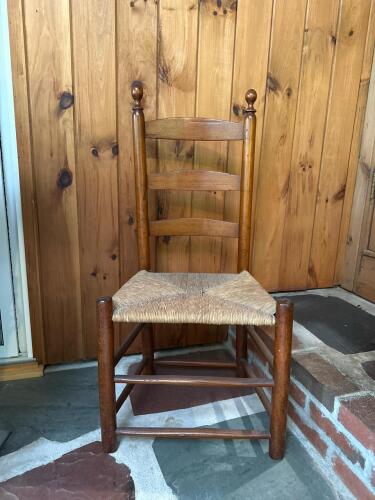 Ladder Back Chair With Rush Seat in Country Style