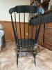 Windsor-Style Black Painted Rocking Chair With Gold Stenciling - 6