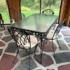 Lyon-Shaw Wrought Iron and Glass Patio Table with Four Chairs