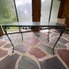 Lyon-Shaw Wrought Iron and Glass Patio Table with Four Chairs - 5
