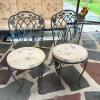 Lyon-Shaw Wrought Iron and Glass Patio Table with Four Chairs - 8