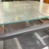Two Lyon-Shaw Wrought Iron Patio Chairs and Glass-Top Side Table - 3