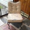 Two Lyon-Shaw Wrought Iron Patio Chairs and Glass-Top Side Table - 5