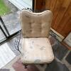 Two Lyon-Shaw Wrought Iron Patio Chairs and Glass-Top Side Table - 6