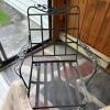 Two Lyon-Shaw Wrought Iron Patio Chairs and Glass-Top Side Table - 8