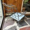 Two Lyon-Shaw Wrought Iron Patio Chairs and Glass-Top Side Table - 9