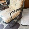 Two Lyon-Shaw Wrought Iron Patio Chairs and Glass-Top Side Table - 12