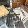 Two Lyon-Shaw Wrought Iron Patio Chairs and Glass-Top Side Table - 15