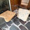 Two Lyon-Shaw Wrought Iron Patio Chairs and Glass-Top Side Table - 16