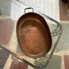 Hammered Copper Oval Pan With Brass-Tone Handles - 2