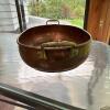 Hammered Copper Oval Pan With Brass-Tone Handles - 3