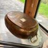 Hammered Copper Oval Pan With Brass-Tone Handles - 4