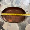 Hammered Copper Oval Pan With Brass-Tone Handles - 5