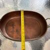 Hammered Copper Oval Pan With Brass-Tone Handles - 6