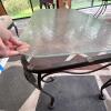 Lyon-Shaw Wrought Iron Patio Sofa and Glass Top Coffee Table - 3