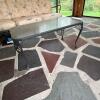 Lyon-Shaw Wrought Iron Patio Sofa and Glass Top Coffee Table - 6