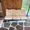Lyon-Shaw Wrought Iron Patio Sofa and Glass Top Coffee Table - 7