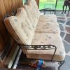 Lyon-Shaw Wrought Iron Patio Sofa and Glass Top Coffee Table - 8