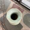 Green Glazed Vase with Wooden Stand and Decorative Branches - 3