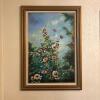 31" x 43" Signed Floral and Butterfly Artwork on Canvas