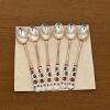 Set of Six Asian-Style Enameled Souvenir Spoons