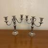 Pair of Silver on Copper Three Arm Candelabras