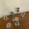 Pair of Silver on Copper Three Arm Candelabras - 2