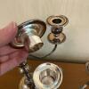 Pair of Silver on Copper Three Arm Candelabras - 4