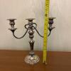 Pair of Silver on Copper Three Arm Candelabras - 8