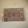 Chinese Style Floral Accent Rug with Fringe, 28" x 18"