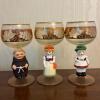 Set of Six Figural Stemmed Glasses with Floral Decoration - 3