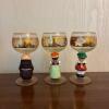 Set of Six Figural Stemmed Glasses with Floral Decoration - 4