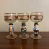Set of Six Figural Stemmed Glasses with Floral Decoration - 6