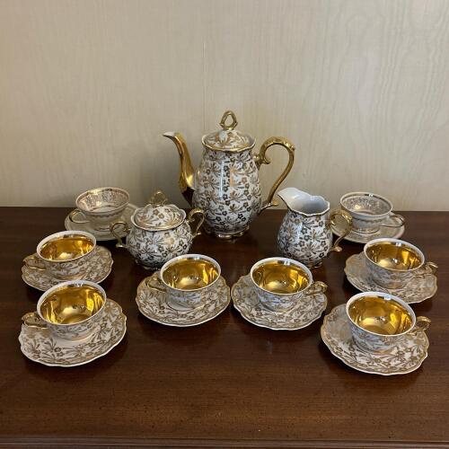 Bavaria and Winterling Gilt Porcelain Tea and Coffee Service