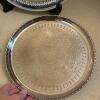 Assorted Silver Plate and Stainless Serving Trays and Utensils - 5
