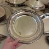 Assorted Silver Plate and Stainless Serving Trays and Utensils - 19
