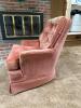 Pink Upholstered Swivel Armchair in Mid-Century Modern Style - 6