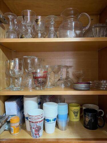 Assorted Glassware, Mugs, Coasters, and Cups