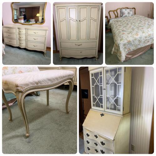 6 Piece Large French Provincial-Style Bedroom Set