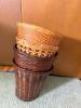 Assorted Woven and Plastic Wastebaskets