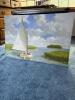 Landscape Painting With Sailboat, Contemporary-Style